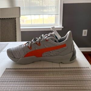 Puma Mens’ Gray and Orange Sneakers